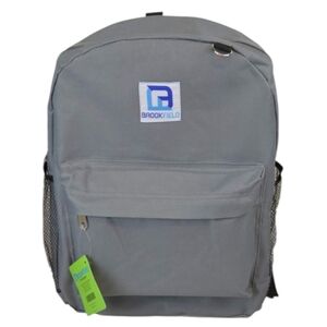 NWT Backpack, 17", gray, mesh bottle holder, front pocket, adjustable straps